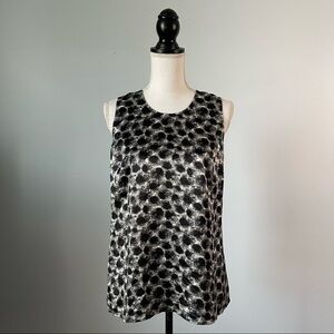 HUGO BOSS | 100% Silk Black and White Tank Top Blouse Sz 6